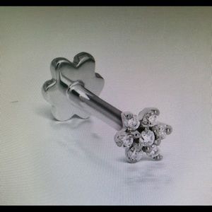 Maria Tash Diamond flower threaded stud